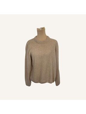 Nation LA Mohair Sweater M Sand Dune Beige Knit Classic Quiet Luxury Old Money
